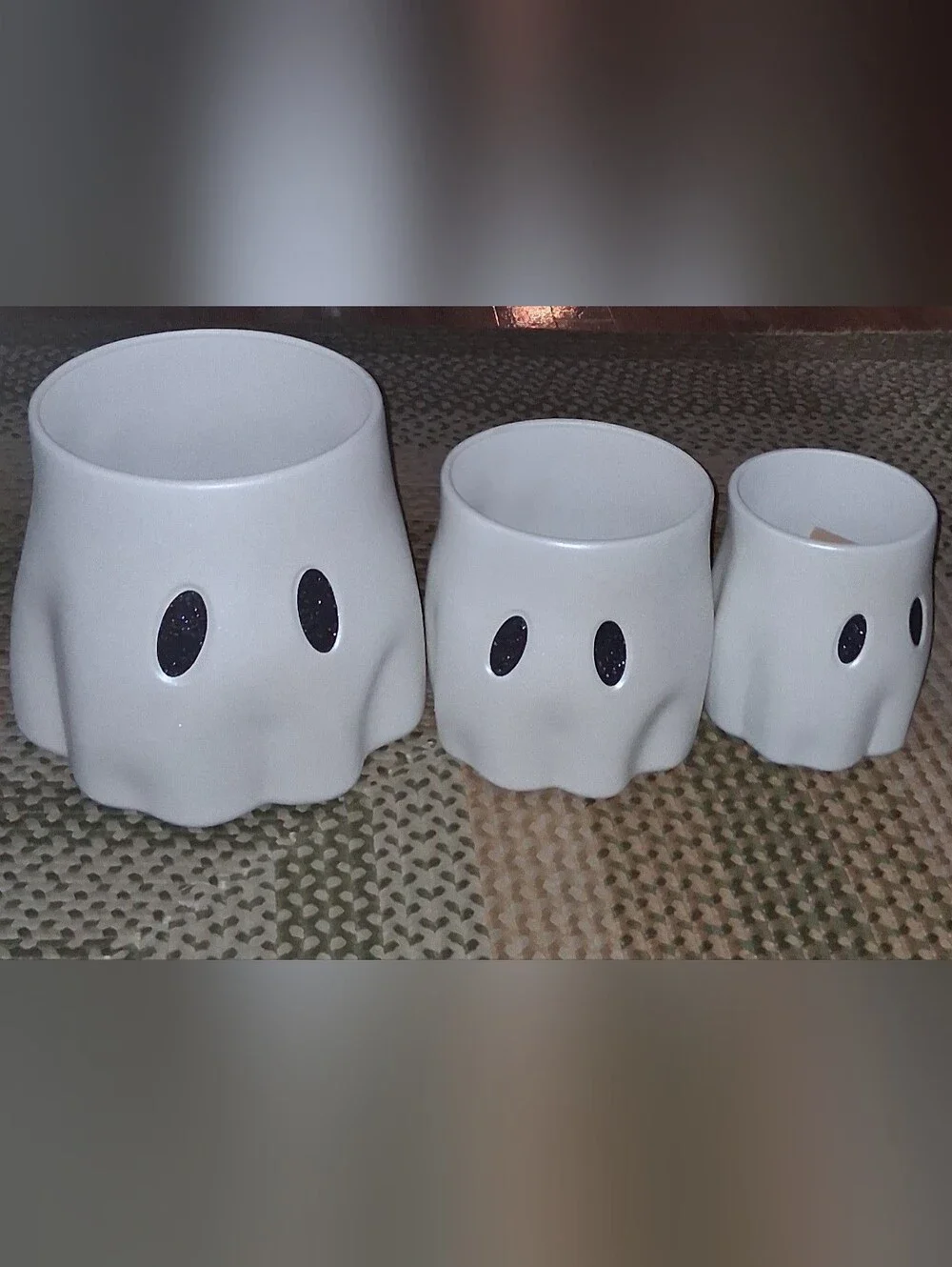 NWT Viral Dollar General Set Of 3 White Ghost Treat/Planters
